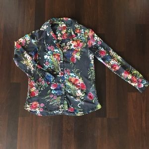 Floral button down blouse